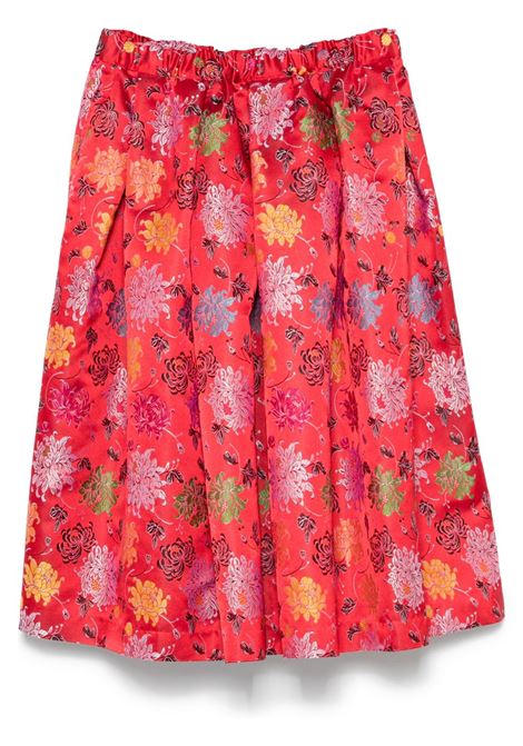 Red floral-jacquard midi skirt Comme Des Garçons - women